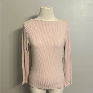 J. Crew Pink Ribbed 3/4 Sleeve Sweater Ballet Soft Romantic